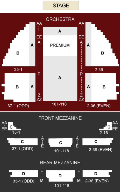 Gershwin Theater. SEATING