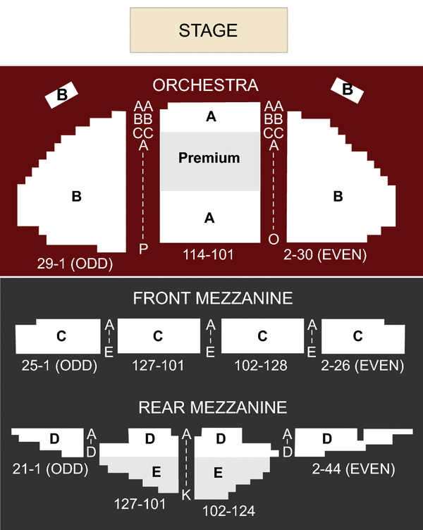 ambassador theater new york ny seating chart and stage ambassador theatre new york seating chart