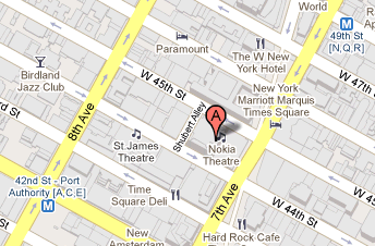 Nokia Theater - Times Square Map