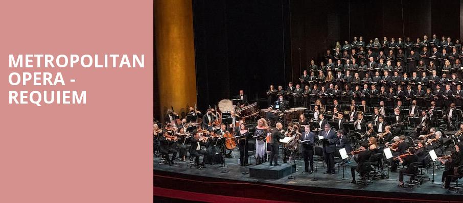 Metropolitan Opera Requiem, Metropolitan Opera House, New York