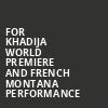 For Khadija World Premiere and French Montana Performance, Beacon Theater, New York